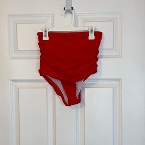 Bold Red High-Waisted Bikini Bottom